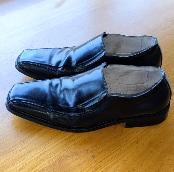 Stacy Adams Hillman 24199 Leather Slip On Black Bicycle Dress Shoes Mens 10M - Picture 3 of 13